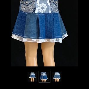 RECONSTRUCTED WEAR Denim & Lace Skirt.